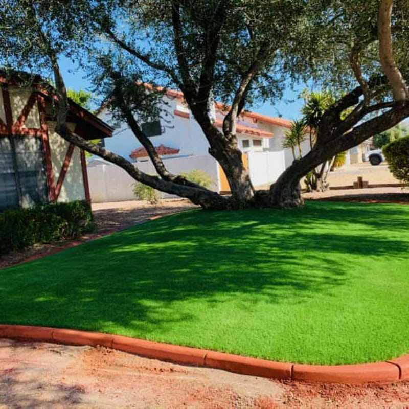 Creating a Green Space around Trees with Artificial Grass