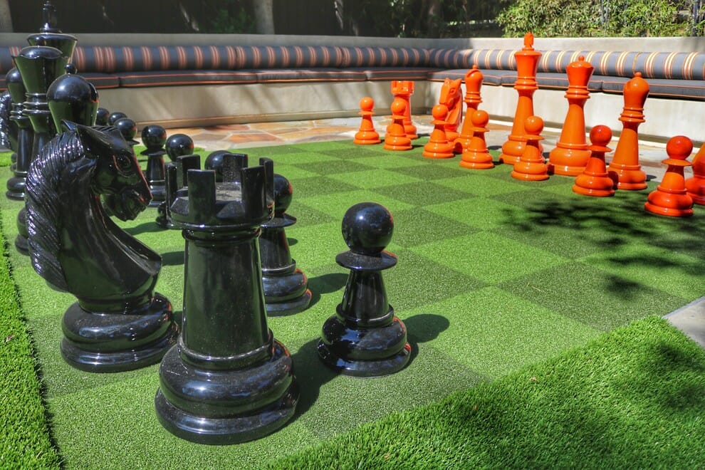 artificial grass chess board