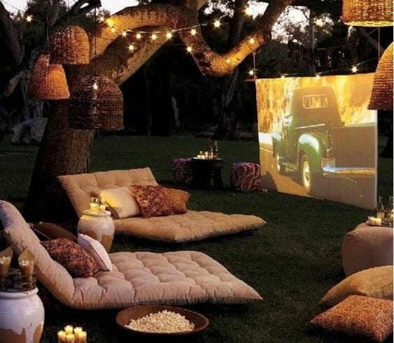 Creating an Enchanting Outdoor Movie Theater on Artificial Grass