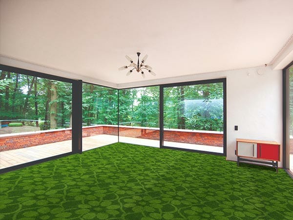 Living Room with Embossed Artificial Turf