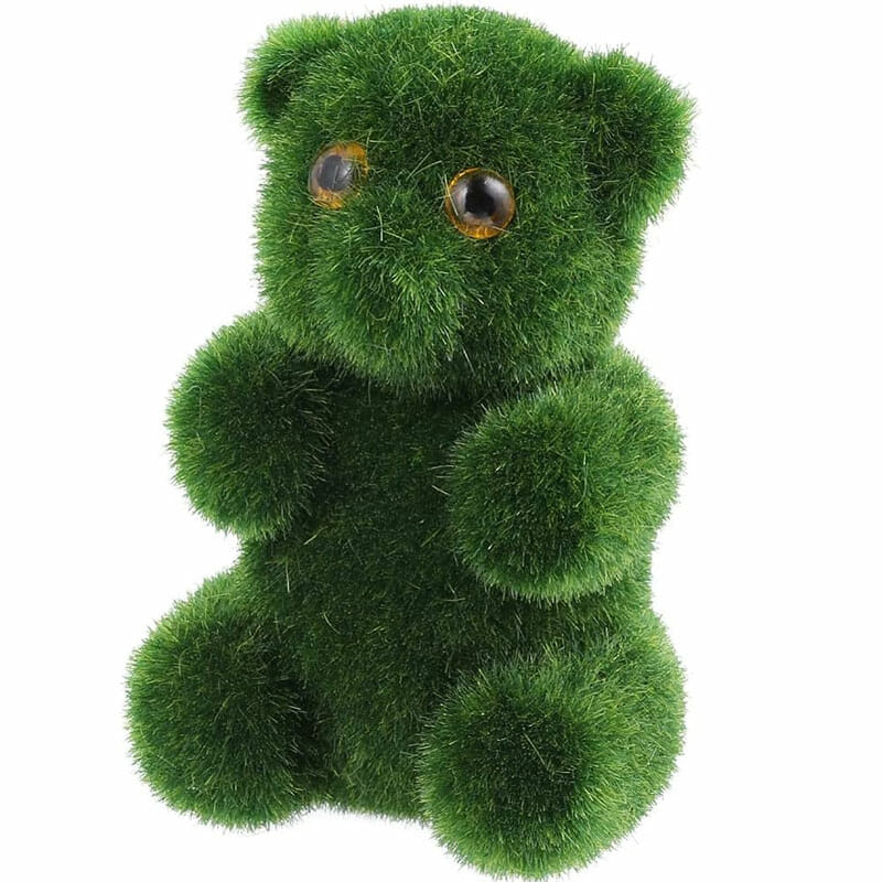 artificial grass teddy bear
