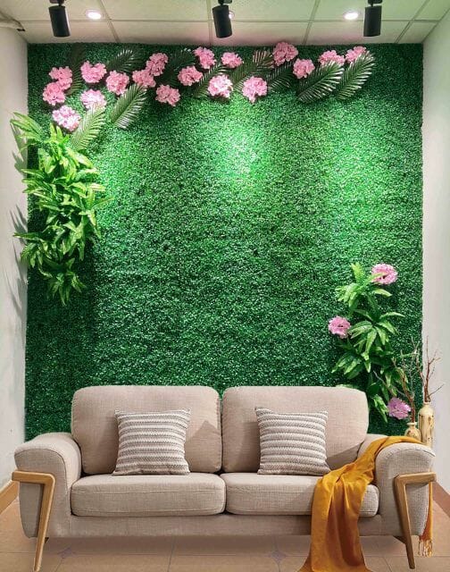 Artificial Grass Sofa Backdrop