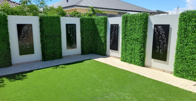 vertical garden with artificial grass
