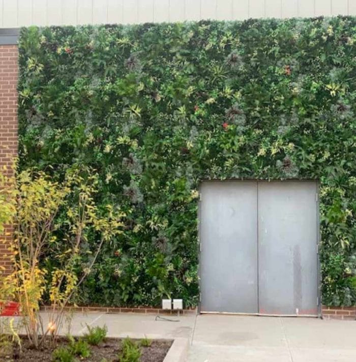 Artificial greenery wall panels outdoor