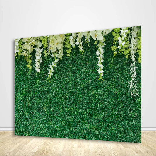 How to hang grass wall backdrop