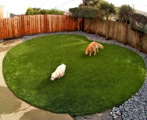 What to put under artificial grass for dogs