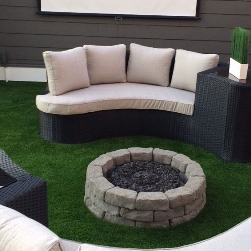 Can you put a fire pit on artificial grass