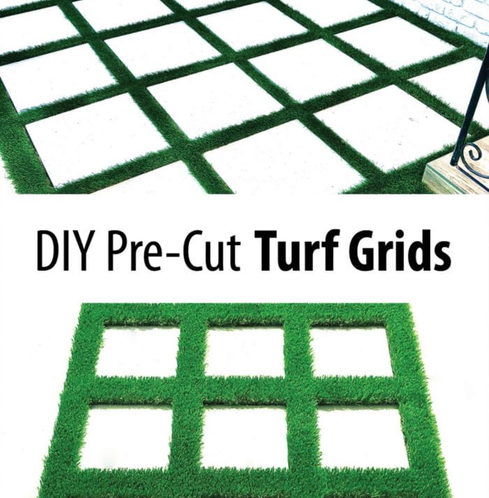 Pre cut synthetic turf grids
