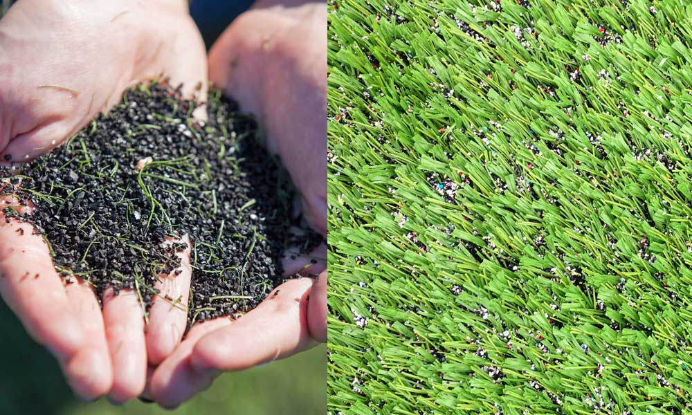why does turf have rubber pellets