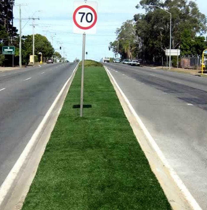 Artificial-grass-for-traffic-calming-measures