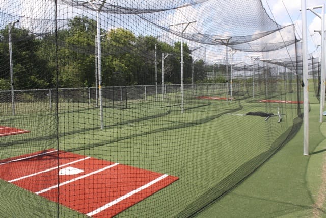 batting cage turf installation